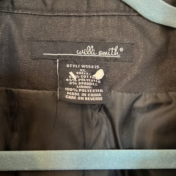 XL 3/4 Sleeve Black Sheen Ruffle Trim Blazer - Picture 3 of 7